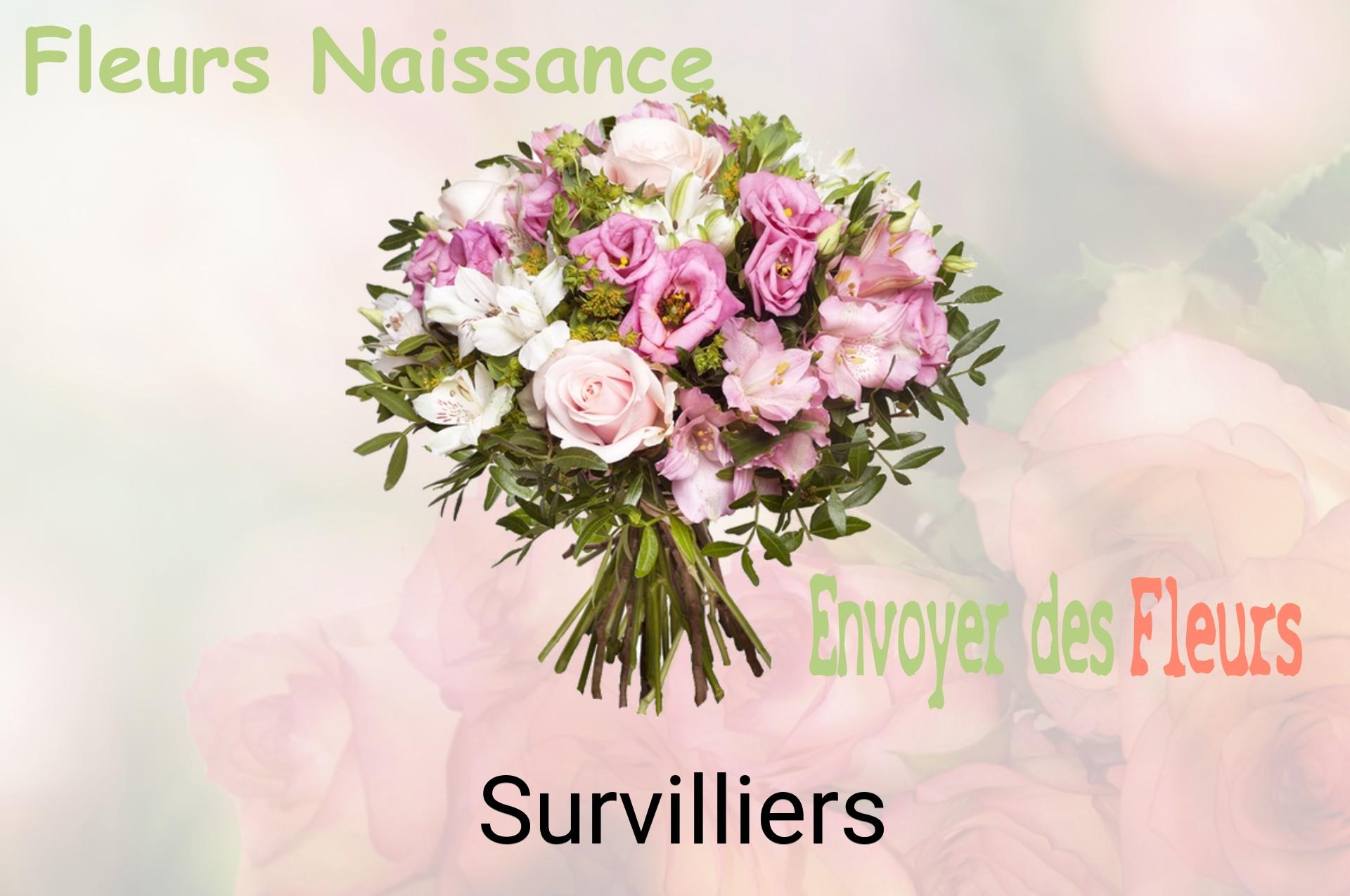 Bouquet de fleurs de naissance livré à Survilliers